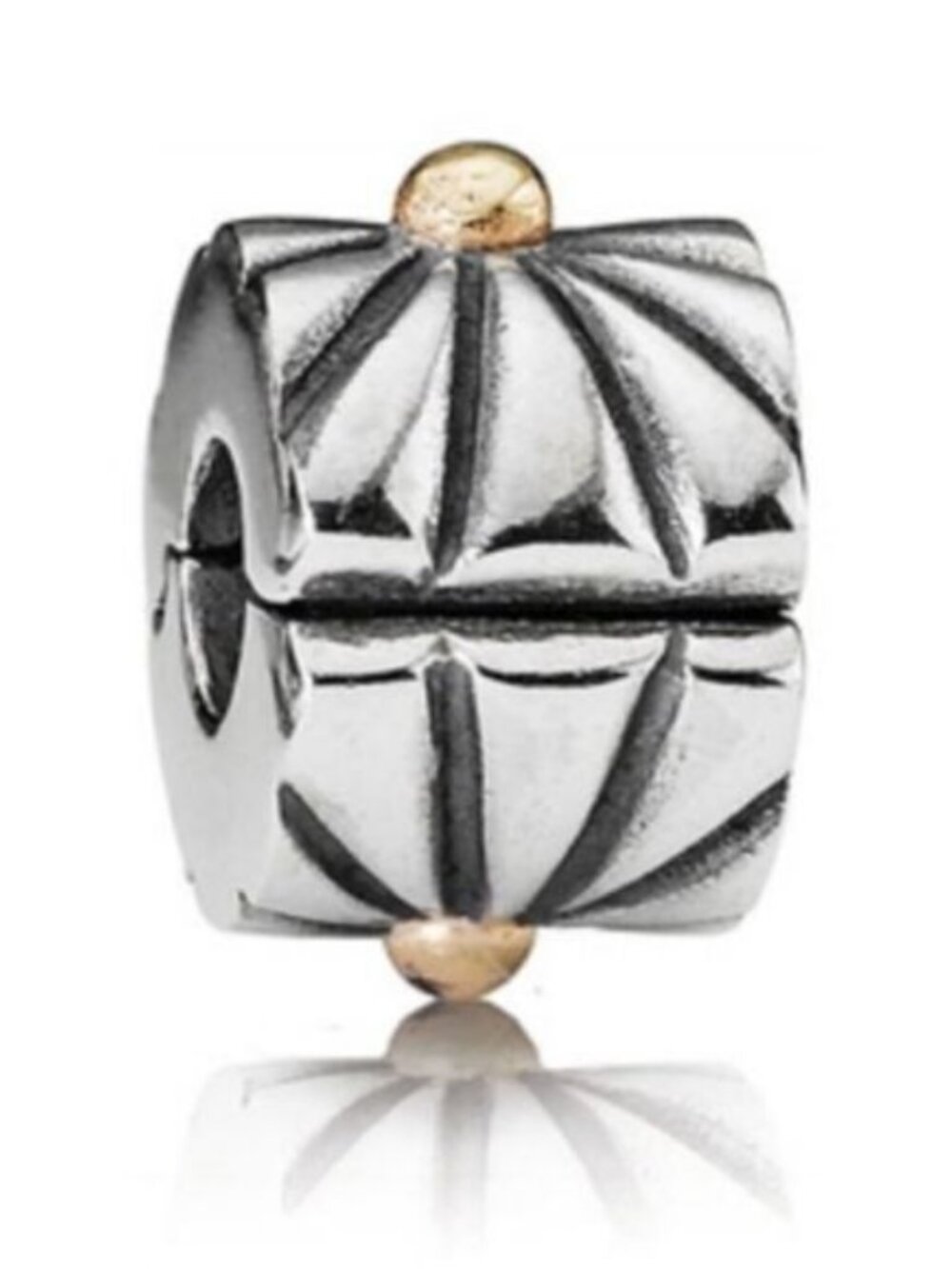 NWOT Pandora 925 & 14K Gold Sunburst Dot Clip Charm 790216